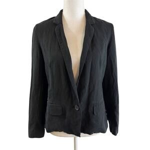 Nili Lotan Womens Blazer Black One Button Size 2 Casual Classic Workwear Luxury